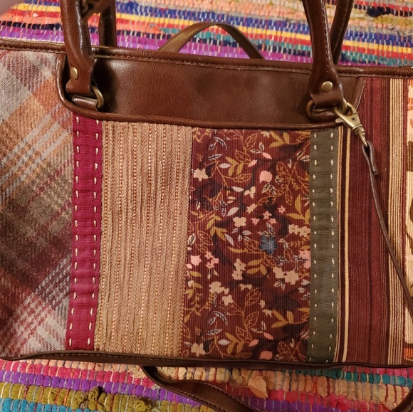 Relic Purse Vegan Leather&Beautiful Cloth Purse - Picture 2 of 8